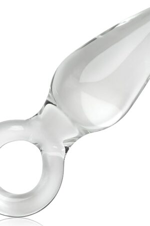 Anal Plug Glass Clear Dildo with O Ring G-spot Prostate Massage Masturbation Crystal Sex Toys for Women Men and Couples