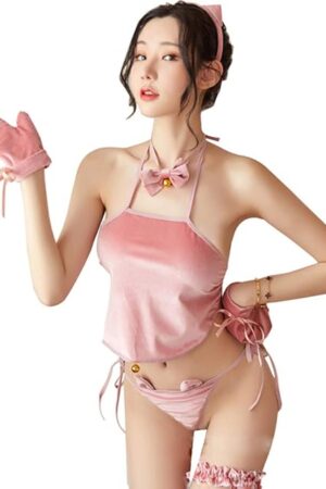 Women Lingerie Anime Cute Piggy Cosplay Lingerie Velvet Role Play Sexy Outfit Costume