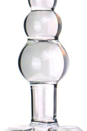 Glass Anal Beads Prostate Massager P-Spot Stimulation Anal Trainer Sex Toys,Glass Big Size Butt Plug with Graduated Beads Crystal Butt Plug Personal Massage for Men Women(Transparent)