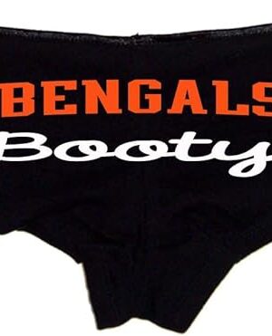 Bengals Booty Panties for WomenCheeky Cotton Booty Shorts, Flirty Low-Rise Lingerie for Sports Fans, Fun Gift