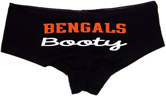 Bengals Booty Panties for WomenCheeky Cotton Booty Shorts, Flirty Low-Rise Lingerie for Sports Fans, Fun Gift