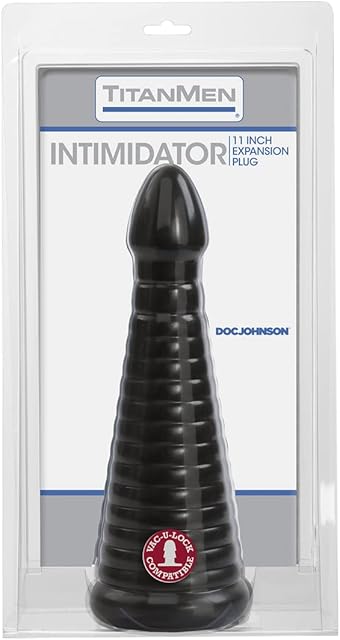 Doc Johnson TitanMen - Intimidator - Graduated Anal Stretcher - Vac-U-Lock and F-Machine Compatible - Anal Toy - Black