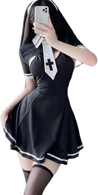 Women's sexy cosplay nun lingerie anime cosplay stage Halloween maid uniform dress