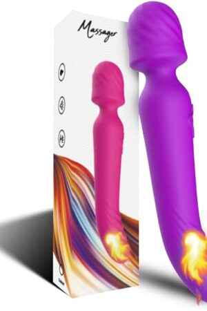 G Spot Vibrator Wand, Heating Function and Vibrating Ball for Clitoris, G-spot Stimulation, Waterproof Dildo Sex Toy with 7 Powerful Vibrations Dual Motor Stimulator for Women or Couple Fun (Purple)