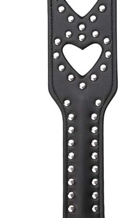Hearts Spanking Paddle for Adults, Quality Studded Faux Leather Paddles for Sex Play