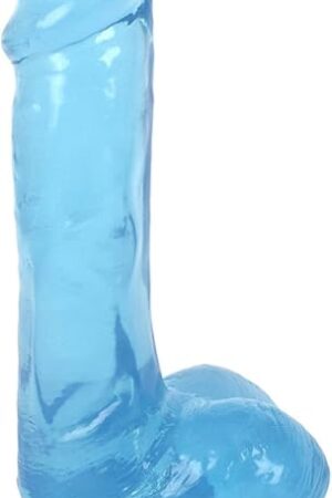 Curve Novelties 6 Inch Slim Stick with Balls Berry Ice Dildo