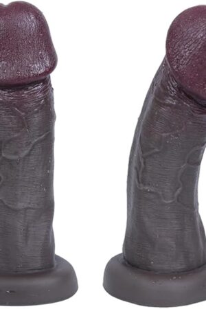 Black Realistic Silicone Thick Huge Glans Dildo, 4 Sizes Dildos with Suction Cup for Hands-Free Anal Play Vagina G-spot Stimulate AnalDildo Giant Butt Plug Sex Toys for Women Men Beginner (XL)