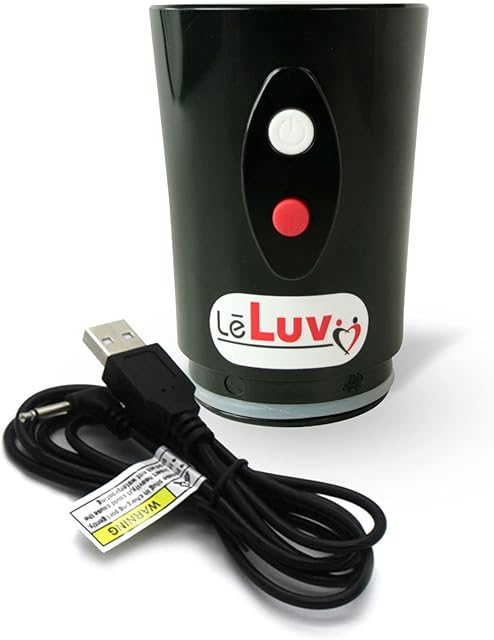 LeLuv Replacement Rechargable Head with USB Chord for Eros Electric Penis Pump - Black