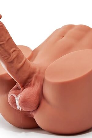 10.5 LB 2 in1 Torso Male Sex Doll with Realistic Dildo and Testis, Anal Male Masturbator with Tight Hole for Men Masturbation, Gohya Unisex Sex Toy for Couple Brown