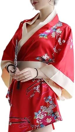 Women Kimono Bathrobe Costume Japanese Anime Lingerie Cosplay underwear Set Yukata Sexy