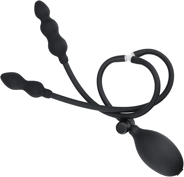 Double-Ended Inflatable Anal Plug Butt Butt Sierra Bead G-Spot Stimulation Female and Male Sex Toy