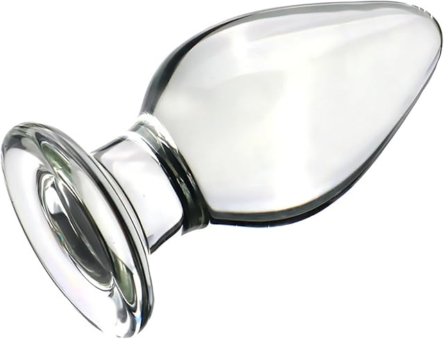 Crystal Large Anal Plug, Large Glass Butt Plug Dilator Sex Slave Prostate Massage Transparent Anus Training Adult Sex Toy for Men Women Masturbation