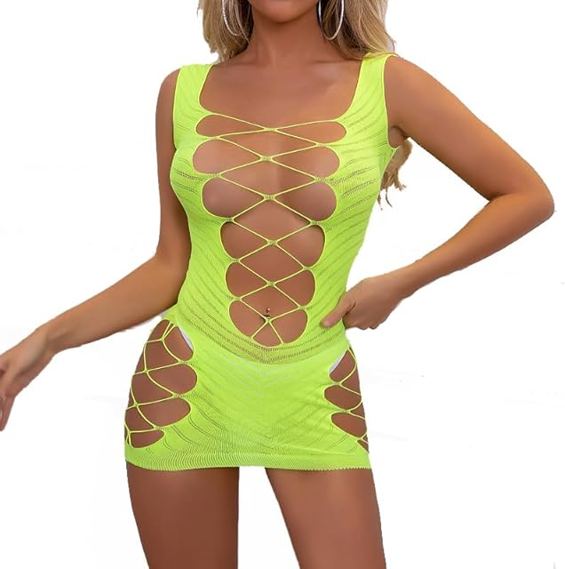 Womens Lingerie Hollow Chemise Sexy Nightwear Naughty Costume Teddy Dress One Piece Bodysuit Boudoir Outfits