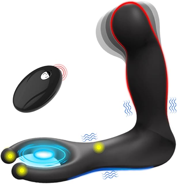Wiggle Motion Anal Vibrator Prostate Massager Anal Sex Toys for Man, Black