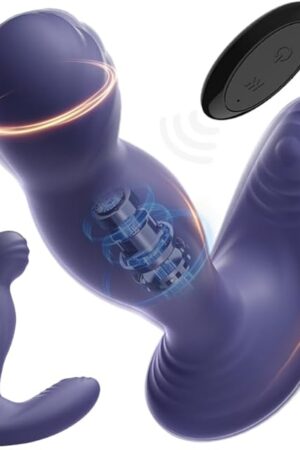 Anal Toys 360? Rotating Prostate Massager Vibrator, Adult Sex Toys for Men Remote Control Prostate Vibrator for Perineum & Prostate Massage, Vibrating Butt Plug Anal Dildo Sex Toy for Gay Male