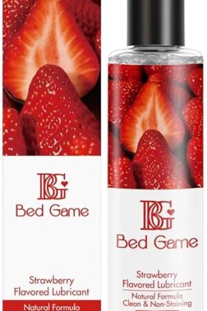 Water-Based Strawberry Flavored Lubricant Personal Lube for Men, Women, and Couples, Massage Gel PH Balanced Massage Oil with Non-Sticky Natural Travel Sized Lube - 6.8 Fl Oz