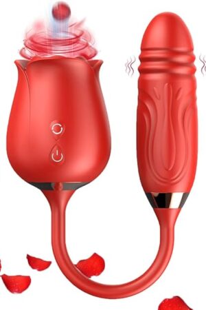 2024 Rose Viboator Stimulator Licking Sucking 10 Speed Adult Tools for Women Quiet Birthday Gift Fast Charge Waterproof Waterproof, Dual Motor-ZN1904