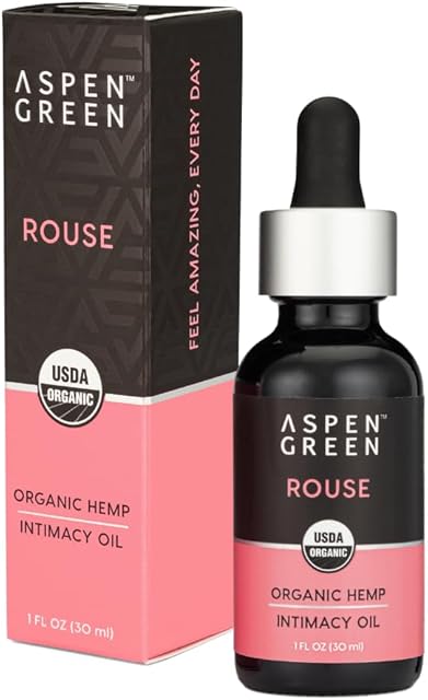 Aspen Green Rouse Intimacy Oil - USDA Certified Organic Hemp Body Oil for Intimacy - Topical Arousal Oil for Intimate Areas to Stimulate Maximum Pleasure for Women