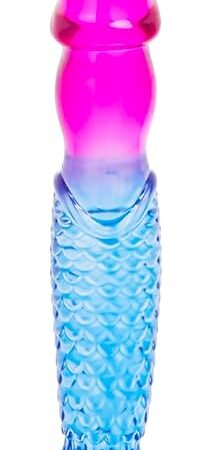 9 Inch Clear Blue-Purple Gradient Monster Dildo with Flared Suction Cup Base for Hands-Free Play, Realistic Animal Dildo with Curved Shaft for Vaginal G-Spot and Anal Prostate