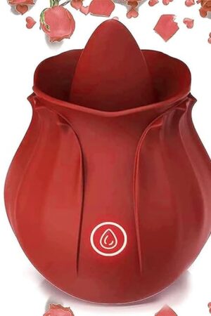 Generic Easy to Operate Rose Shape Toys Update Model 3 in 1 Rose Toy with Tongue Licking, Thrusting and Vibrating Adult Tools NV3+6 * 2, Roses-red