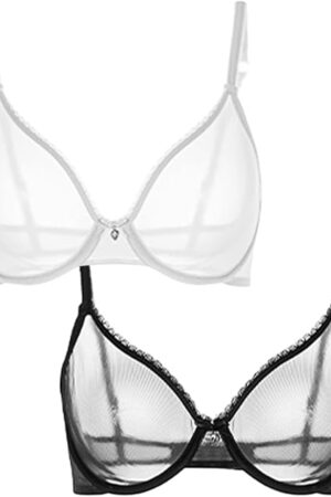 Women Lace Sheer Bra See Through Sexy Underwire Underwear for Women