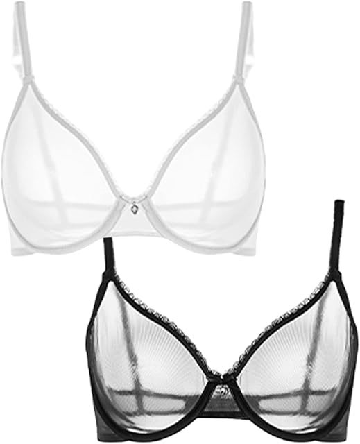 Women Lace Sheer Bra See Through Sexy Underwire Underwear for Women