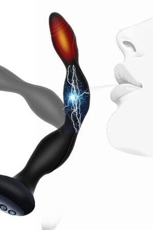Dildos Anal Toys Vibrator - 10 Vibrating Anal Beads with E-stim Shock Heat 50 Multiple Sexual Wellness. 7.87-inch Deep Anal Plug Male Sex Toys & Women G-spot Adult Toys for Unisex Black.