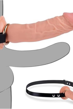 Double Penis Penetration for Vaginal Anal Stimulation, Realistic Soft Silicone Dildo Second Extra Penis Enlarger, Dual Penetrate Pleasure Extension Sex Toys for Men Women Couples
