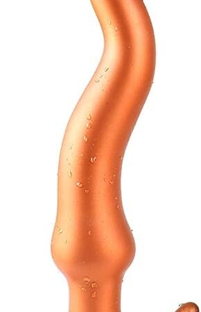 FST Long Butt Plug Ultra Soft Liquid Silicone Sinuous Anal Plug Anus Dilator for Beginner Advanced Men Women (L)