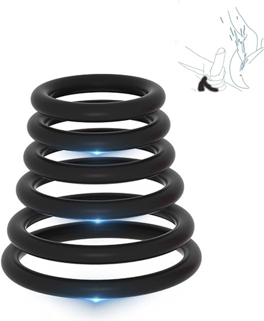 Cockring Penis Ring Sex Toys for Men,6 Different Sizes Penis Ring Extender Mens Sex Toys, Penis Rings Extension Male Sex Toys,Soft Silicone Stretchy Penis Enlager Adult Sex Toy for Men Longer Stronger