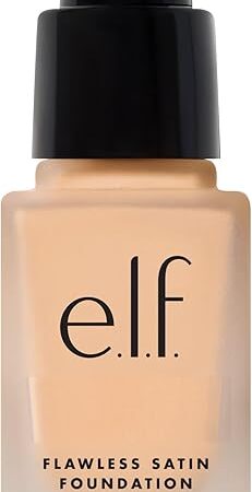 elf Flawless Finish Foundation, Improves Uneven Skin Tone, Lightweight, Medium Coverage & Semi-Matte, Vegan & Cruelty-Free, Bisque, 068 Fl Oz
