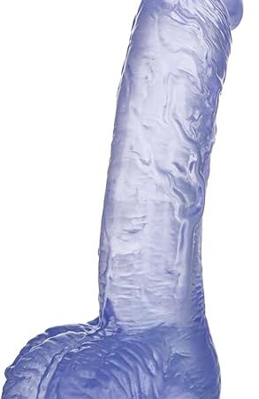 Clear Purple Realistic Dildo, 7.3 Inch Feels Like Skin Body-Safe Material, with Strong Suction Cup for Hands-Free Play, Adult Sex Toys Suitable for Women Men Gay  Couple