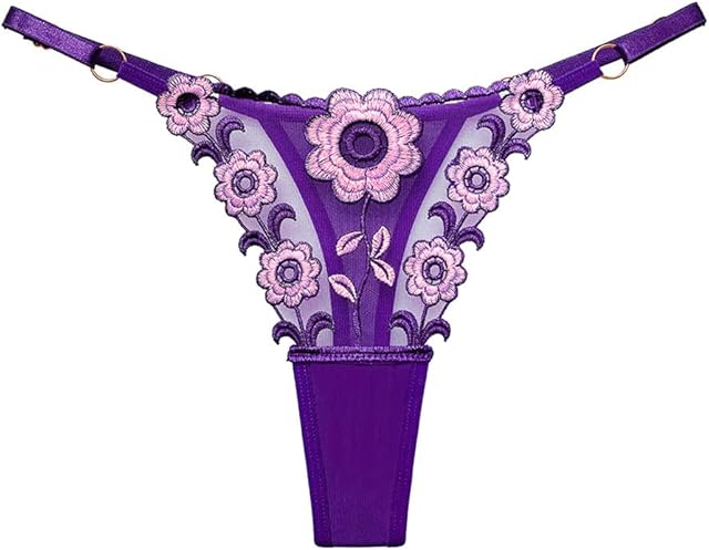 Lace G-String Thongs for Women Adjustable Sexy Low Rise Underwear No Show T-back Thong Panties One Size Fits All