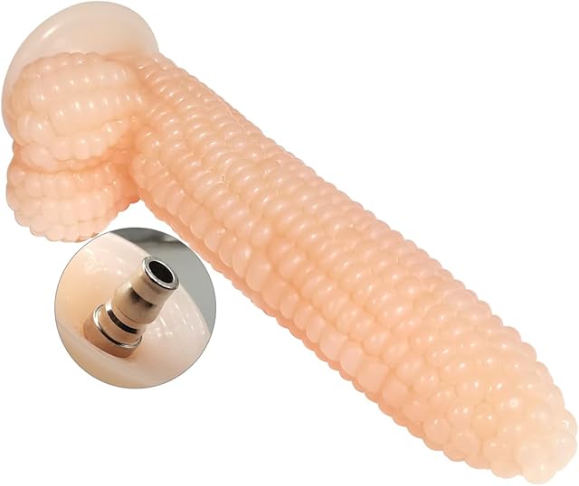 G-spot Bumps Dildo with Vac-u-Lock Adapter Sex Machine Thrusting Vegetable Penis Big Cock Adult Sex Toy for Vaginal & Anal Stimulation(Flesh)