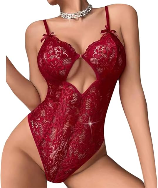 Women One Piece Lingerie Sexy Teddy Lingerie V Neck Sexy Bodysuit Lace Nightie