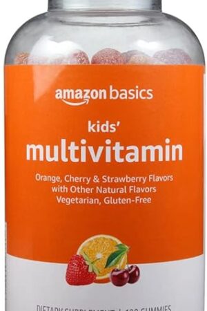 Amazon Basics Kids' Multivitamin, 190 Gummies, Orange, Cherry & Strawberry (Previously Solimo)