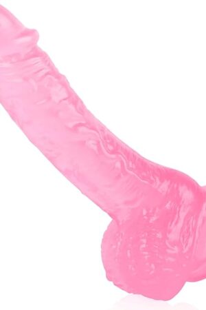 7 Inch Soft Pink Dildo, Realistic Silicone Medium Anal Dildos Stimulation Vaginal G-Spot and Anal, Safe Material Lifelike Men Penis with Strong Suction Cup, Adult Sex Toys for Women/Beginner Sexual