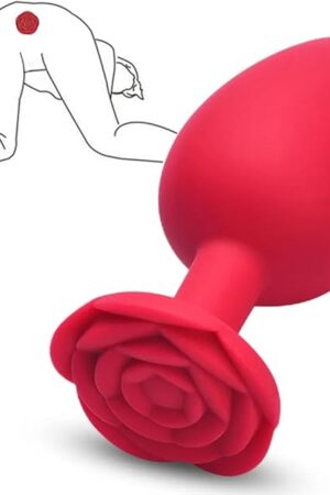 Anal Plug Butt Plug Rose Sex Toy for Adults Women Men Silicone Anal Training Toy Prostate Massager for Female Male Anal Stimulator Comfortable Long-Term Wear