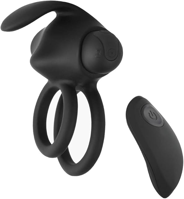 Vibrating Male Cock Rings Penis Vibrator with 10 Vibration Modes Clitoral Stimulator Silicone Delayed Ejaculation Rings for Stronger Erection Enhancing Pleasure Romi