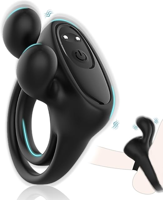 Vibrating Cock Ring, Men's Penis Ring Vibrator, 3 in 1 Men's Cock Ring Vibrator, Couple's Vibrator, Adult Sex Toys for Enhanced Erection, Long Lasting Firmness, Adult Sex Toys for Men or Couples
