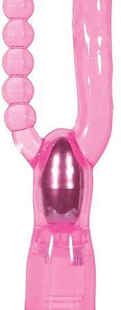 Adam & Eve Dual Pleasure Vibrator, Double Penetration Sex Toy with Realistic Shaft & Anal Beads, Multi Speed Vibration, Flexible TPR Material, Waterproof Adult Toy for Women, Couples, and Solo Play