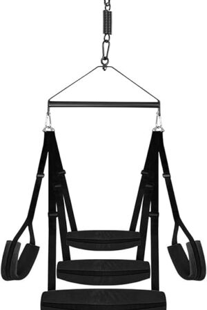 Enhanced Sex Swing BDSM Bondage Sex Toys - Spinning Indoor Ceiling Swing with Triangular Suspension Device & Widened Neck Lumbar Hip Pads, Sex Swings with Adjustable Sling Adult Sex Toy