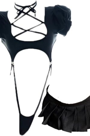 Cosplay Lingerie Anime Costume Sexy Cutout Bodysuit Cute Mini Skirt Kawaii Top Lolita Underwear Japanese Swimsuit