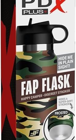 Flask Masturbator in Vagina Effect Drinking Bottle Housing, Green