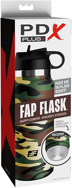 Flask Masturbator in Vagina Effect Drinking Bottle Housing, Green