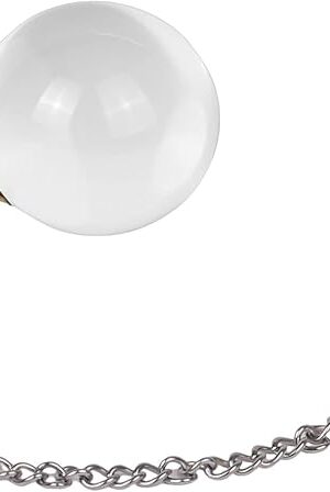 Glass Anal Beads Anal Ball Plugs, LVOJSM Crystal Anal Butt Plug with Metal Safety Chain Anus Dilator Anal Sex Toys Clear Anal Training Expander Dildo Anus Bead Massage Masturbation for Men Women (M)