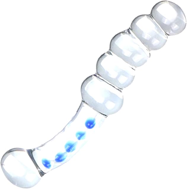 Glass Anal Beads, WTOGETAO Double Head Design Crystal Glass Pleasure Wand Dildo Penis Beads Anal Butt Plug Dildo Penis Massage G-spot Masturbator Adult Sex Toy Games for Men Women Couple