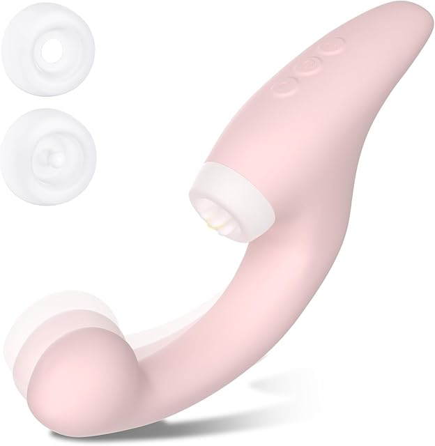 Dual Stimulation Clitoral Sucking & G-Spot Vibrator: 5 Suction Modes ? 5 Vibration Patterns with 2 Interchangeable Licking Tips for Intense Pleasure