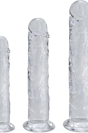 Anal Butt Plug Training Sets, 3 Piece Lifelike Anus Dildo Kit Prostate Stimulate G-spot Stimulation Adult Sex Toy for Beginners Men Women Couples