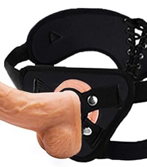 7.6inches Strap-on Dildo Realistic Dildo with Wearable,Strap Harness Adult Sex Toy Suction Cup for Couple Pegging Women Lesbian Silicone Dildo for Sex Gift, Fetish Fantasy Sex Black Dildo